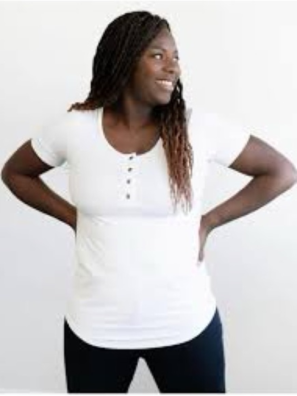 Buttercream clothing white Henley